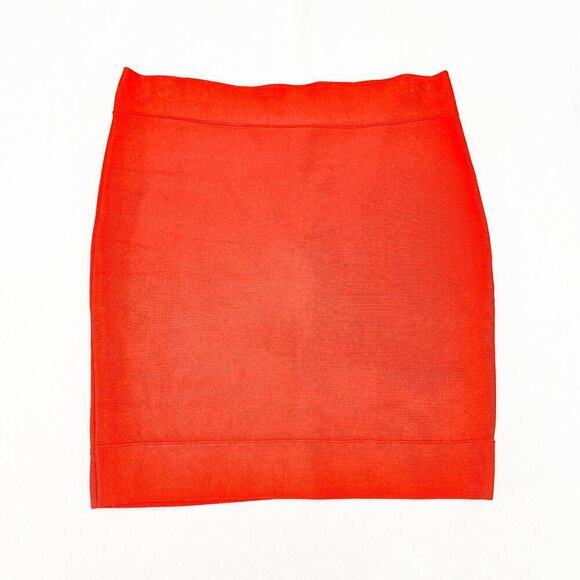 BCBG Maxazria Classic Bandage Bodycon Mini Skirt Orange Size L - Picture 1 of 6